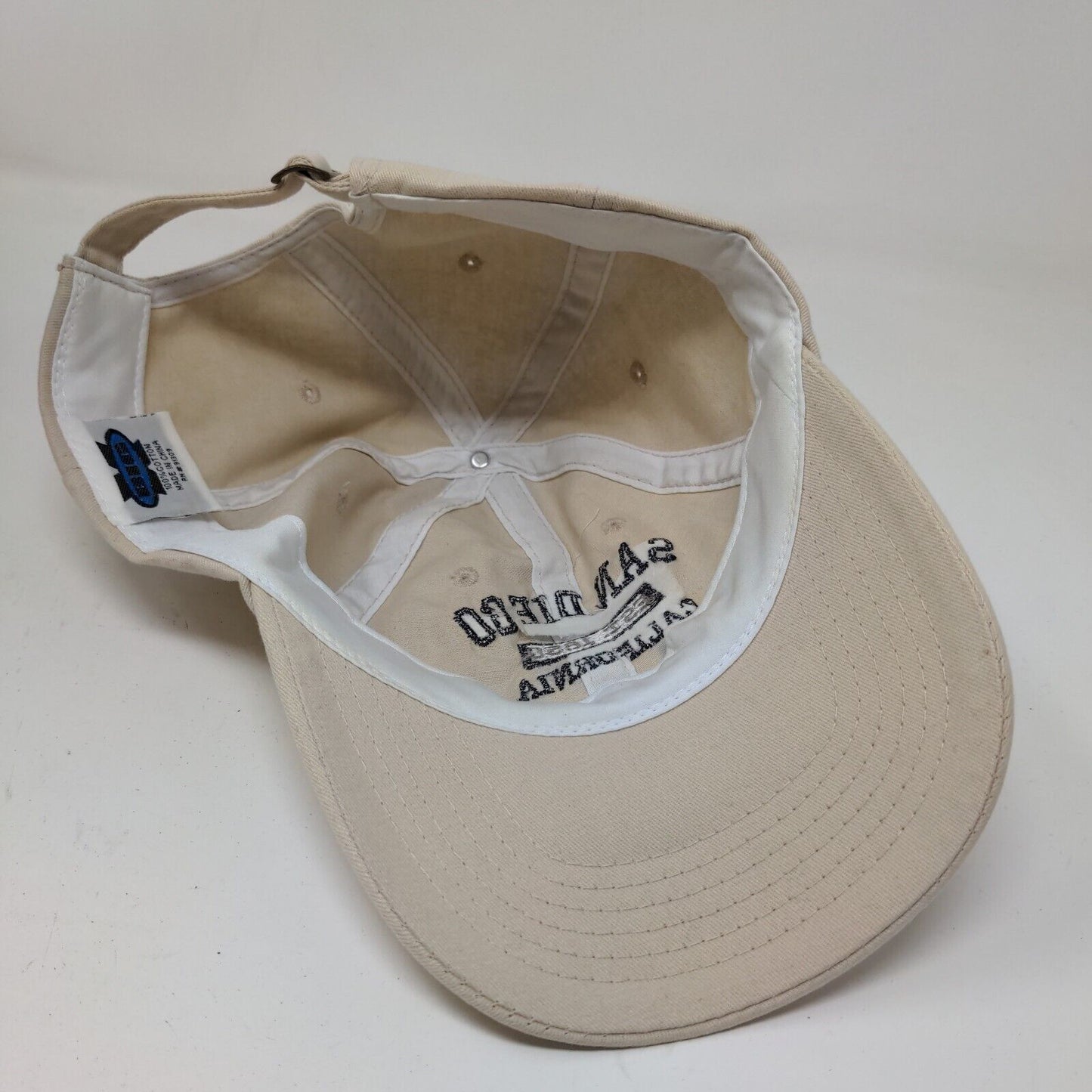 Big X Men's Slideback Hat Tan San Diego California Cap Cotton Embroidered