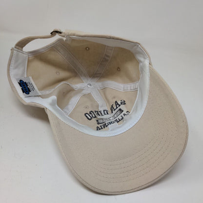 Big X Men's Slideback Hat Tan San Diego California Cap Cotton Embroidered