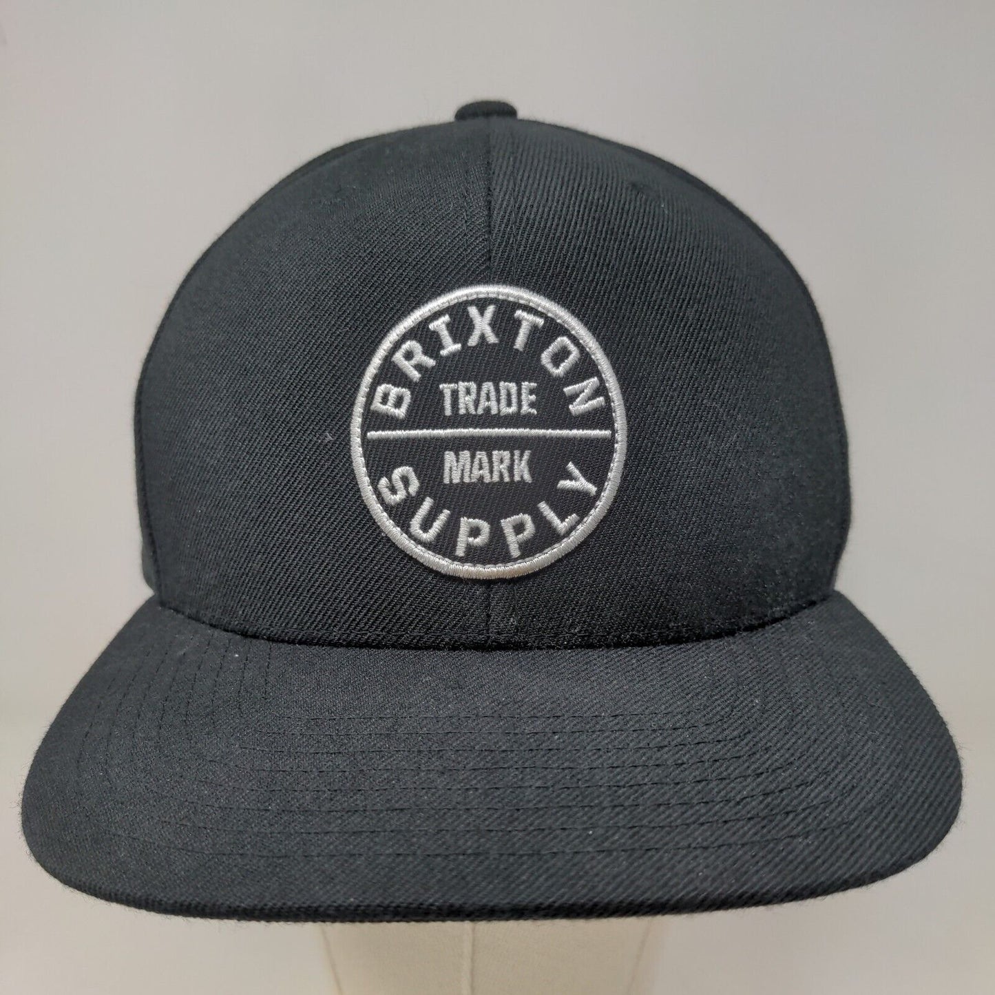 Brixton Men's Snapback Hat Black Adjustable Embroidered Big Logo