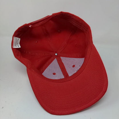 Unbranded Men's Snapback Hat Red Embroidered Logo Depoe Bay Oregon