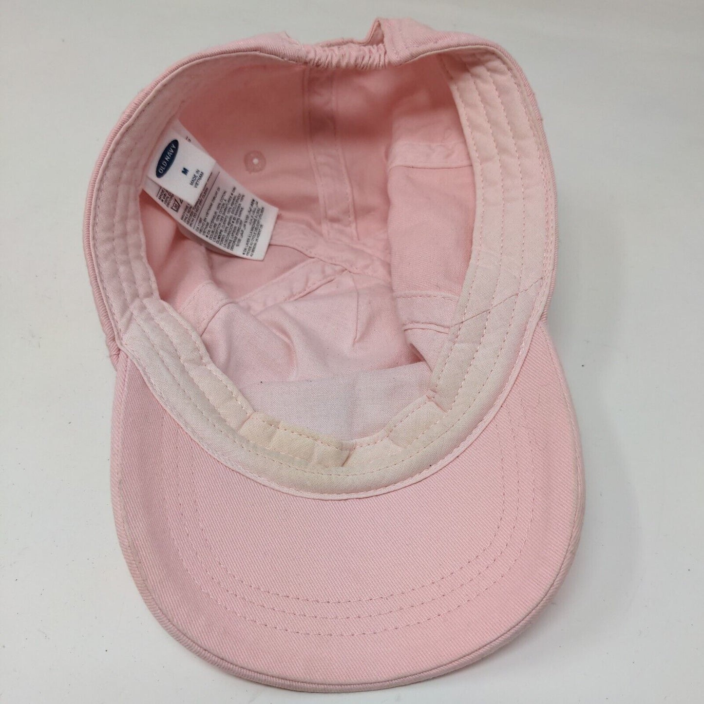 Old Navy Girl's Stretchy Hat Pink Size M Embroidered Logo 100% Cotton