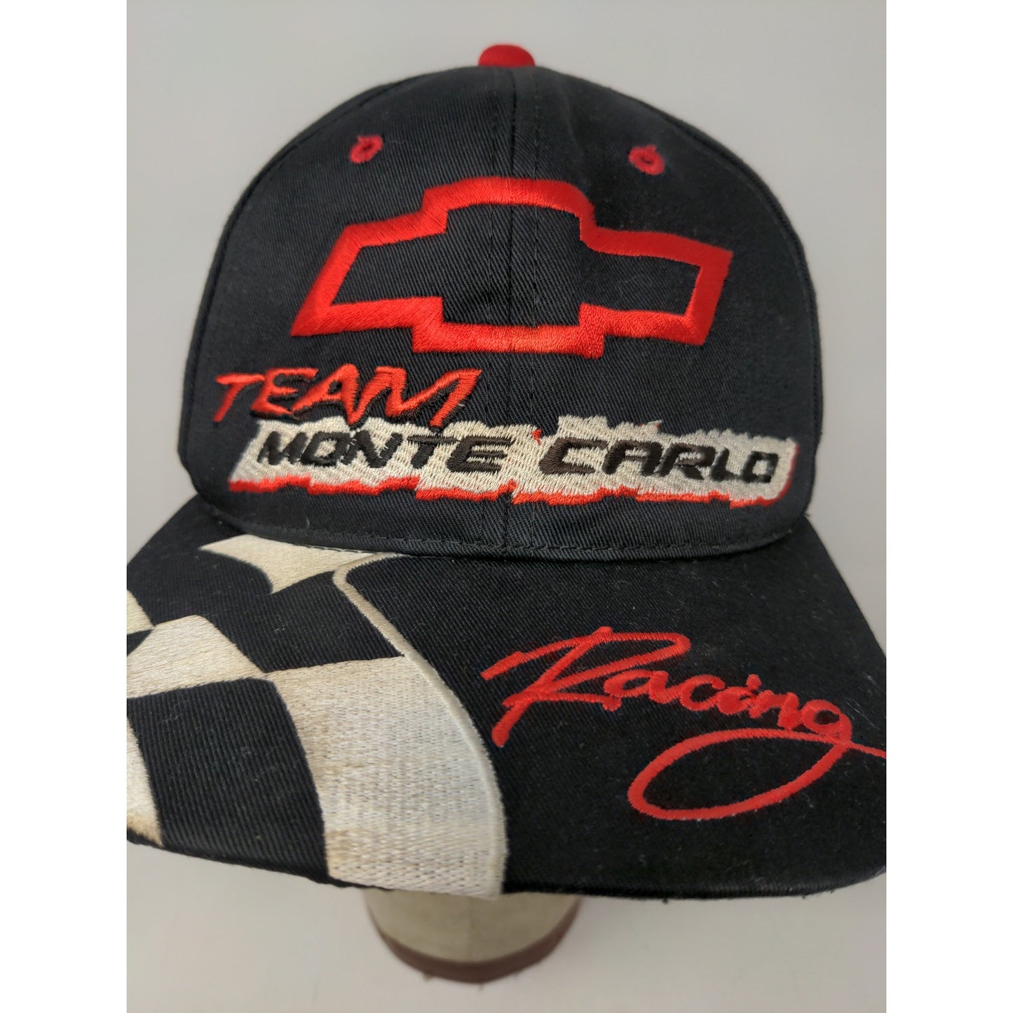 Race Day Chevy Team Monte Carlo Racing Hat Snapback OSFM Black Embroidered Logo