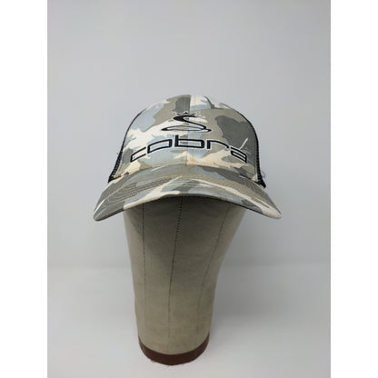 Cobra Slideback Meshback Camo Hat Gray Brown Embroidered Logo Spell Out