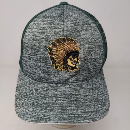 Pacific Headwear Men's Snapback Mesh Back Hat Green OSFA Embroidered Indian Head