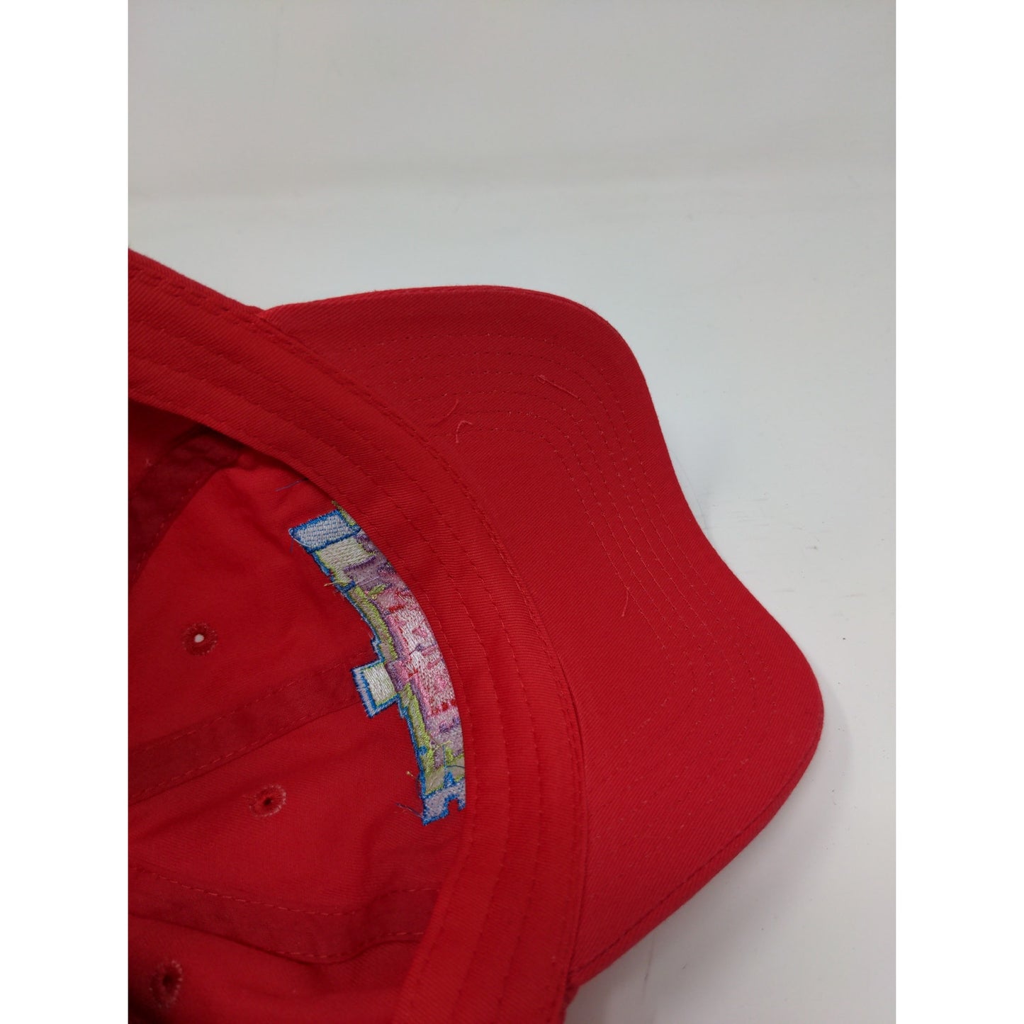 Justice Red Embroidered Logo Slideback Hat Red 100% Cotton Logo