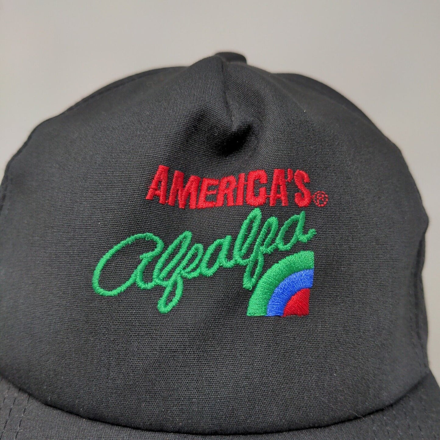 America's Alfalfa Men's Snapback Hat Black Adjustable Embroidered Logo