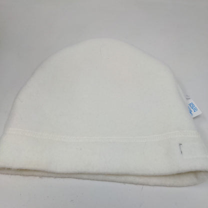 Unbranded Men's Knit Beanie Hat White Acrylic Vintage Made USA Turtle Logo