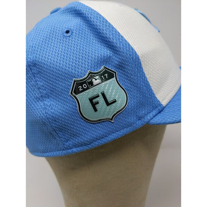 New Era 59Fifty MLB Tampa Rays 2017 Florida Hat SZ 7 1/4 White Blue Embroidered