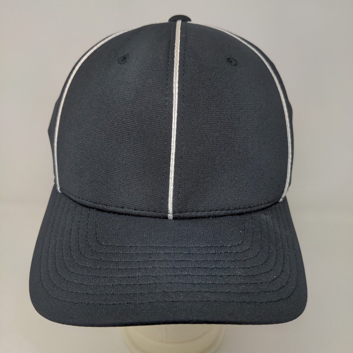 Richardson Men's Fitted Hat Black White Size S/M Blank Polyester Spandex
