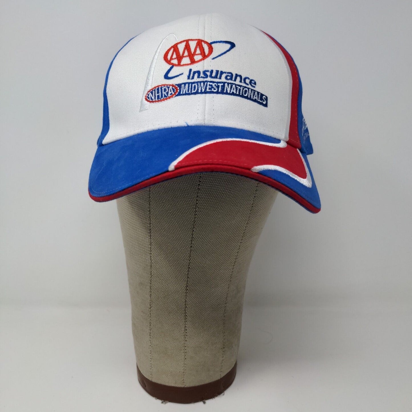 AAA NHRA Midwest Nationals 2010 Strapback Hat Gateway White Blue Red Logo