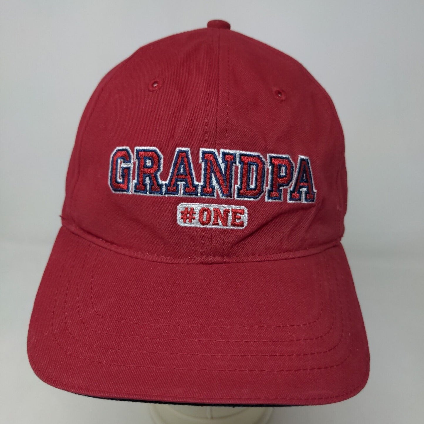 Sherry Resortwear Men's Slideback Hat Red Adjustable Embroidered Grandpa Logo