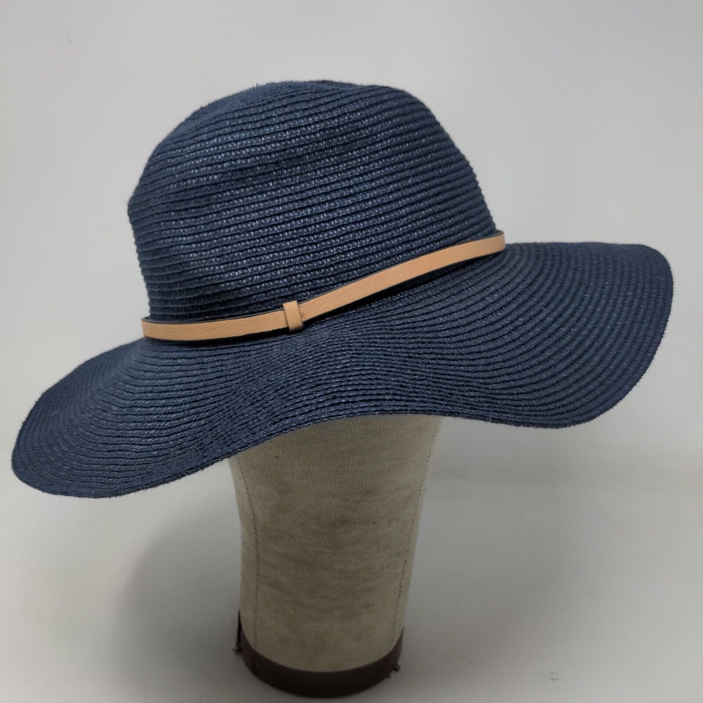 Banana Republic Womens Sun Hat Blue Size M/L Straw Polyester Blend Wide Brim