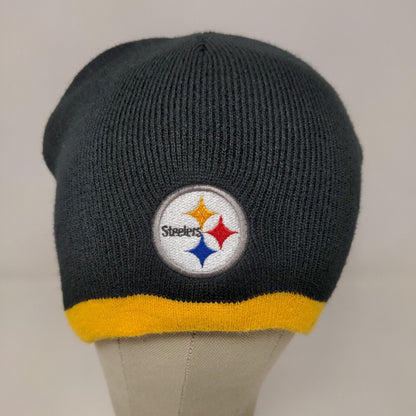 NFL Boys Pittsburgh Steelers Beanie Hat Cap Black Gold Size Youth Embroidered