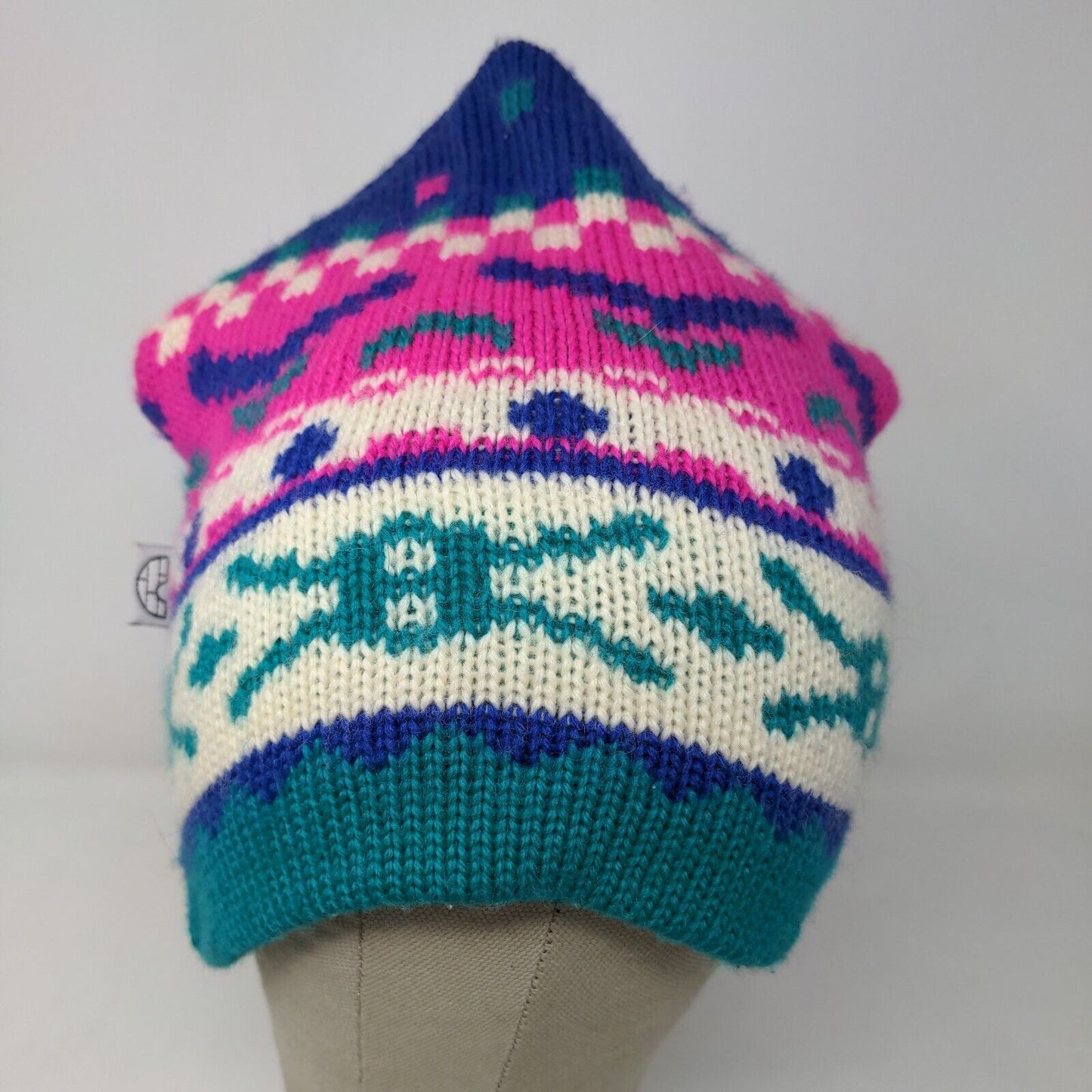 Igloos Womens Wool Beanie Hat Knit Multicolor One Size Fair Isle