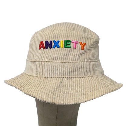 Spencer's Gifts Womens Bucket Hat Tan One Size Ribbed Polyester Embroidered Logo