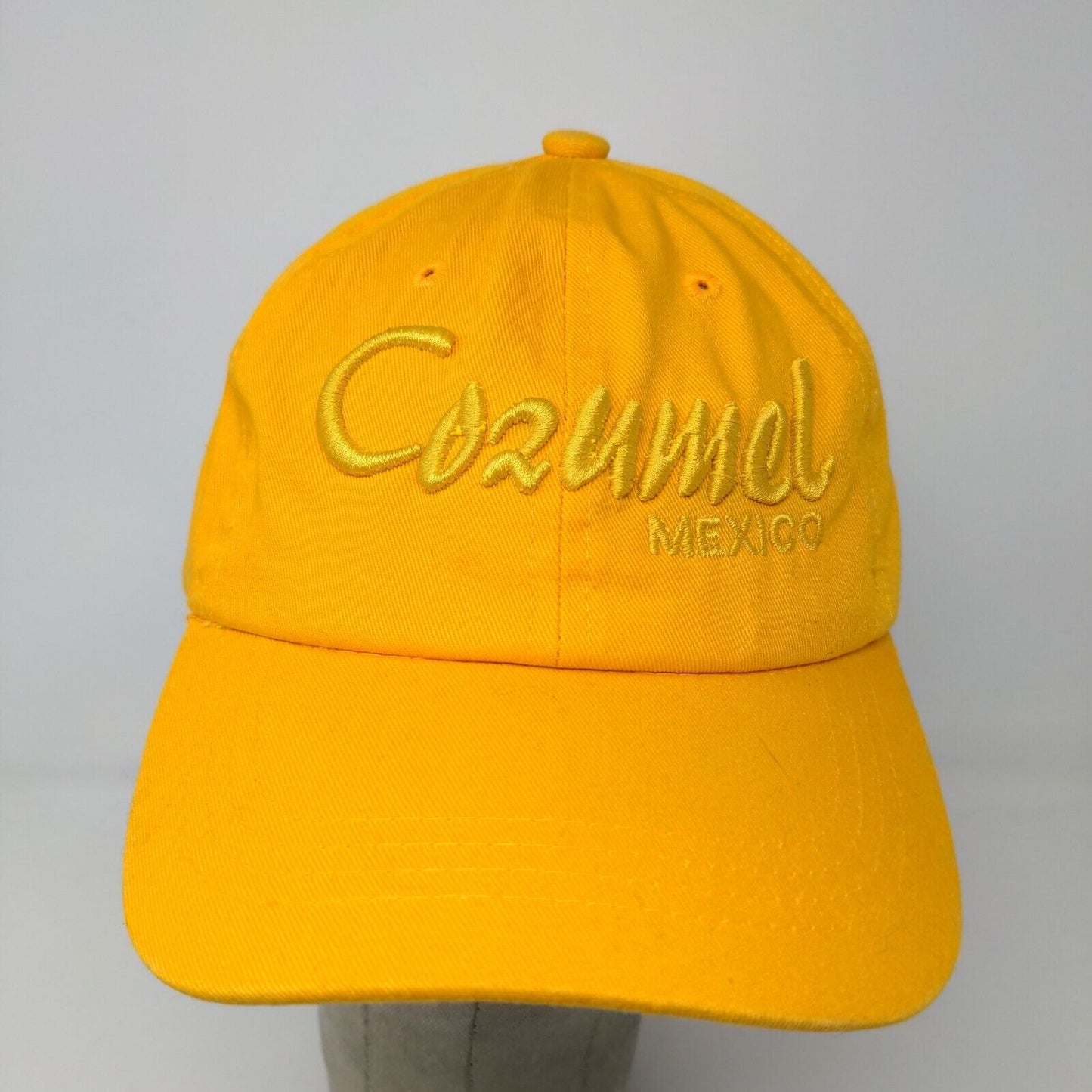 Cozumel Mexico Men's Slideback Hat Yellow Adjustable Embroidered Logo