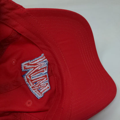 Unbranded Men's Strapback Hat Red Adjustable Embroidered Big MW Logo