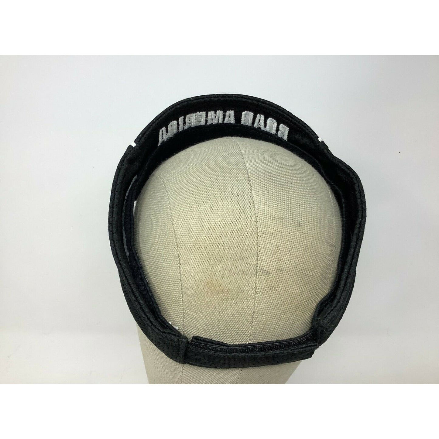 Road America Augusta Sportswear Visor Black & White Size Adult Hook & Loop