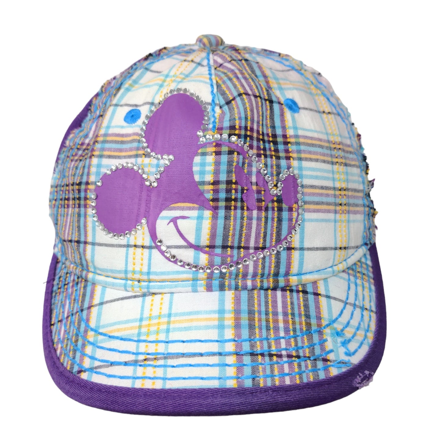 Disney Parks Women's Strapback Hat Purple OSFA Mickey Mouse Rhinestone