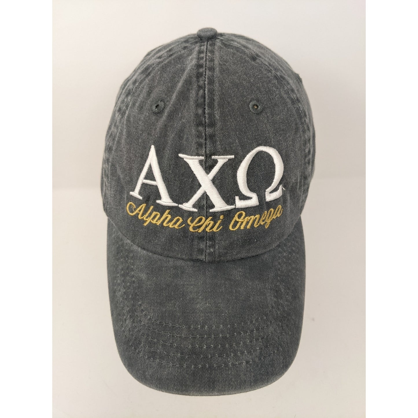 Alpha Chi Omega Sorority Hat Cap Slideback Adjustable Gray Turnip Seed Co