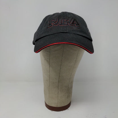 RCA Embroidered Strapback Hat Cap Black Red Accents 100% Cotton