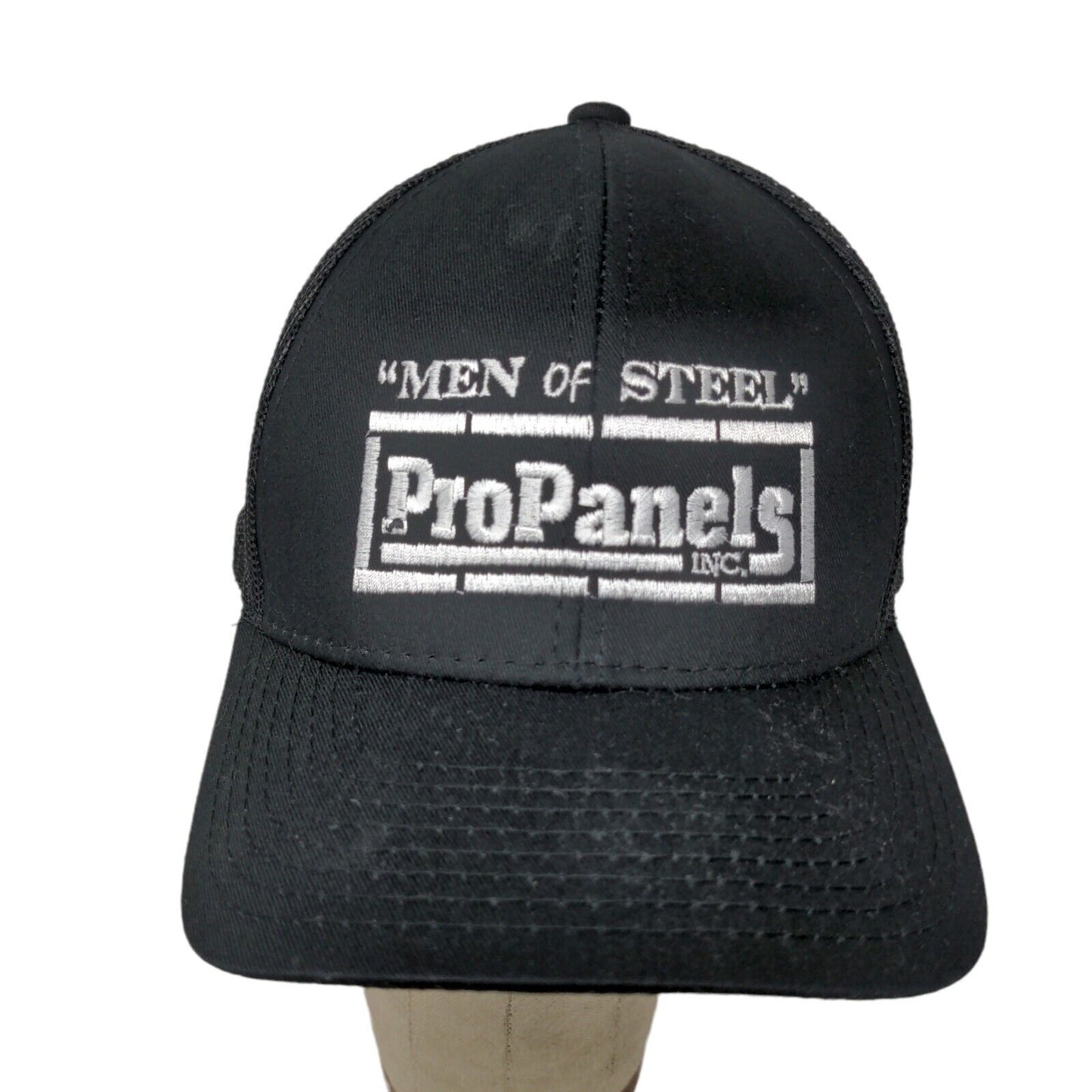 Pro Panels Inc Men Of Steel Black Strap Back Hat Outdoor Cap Platinum OSFA