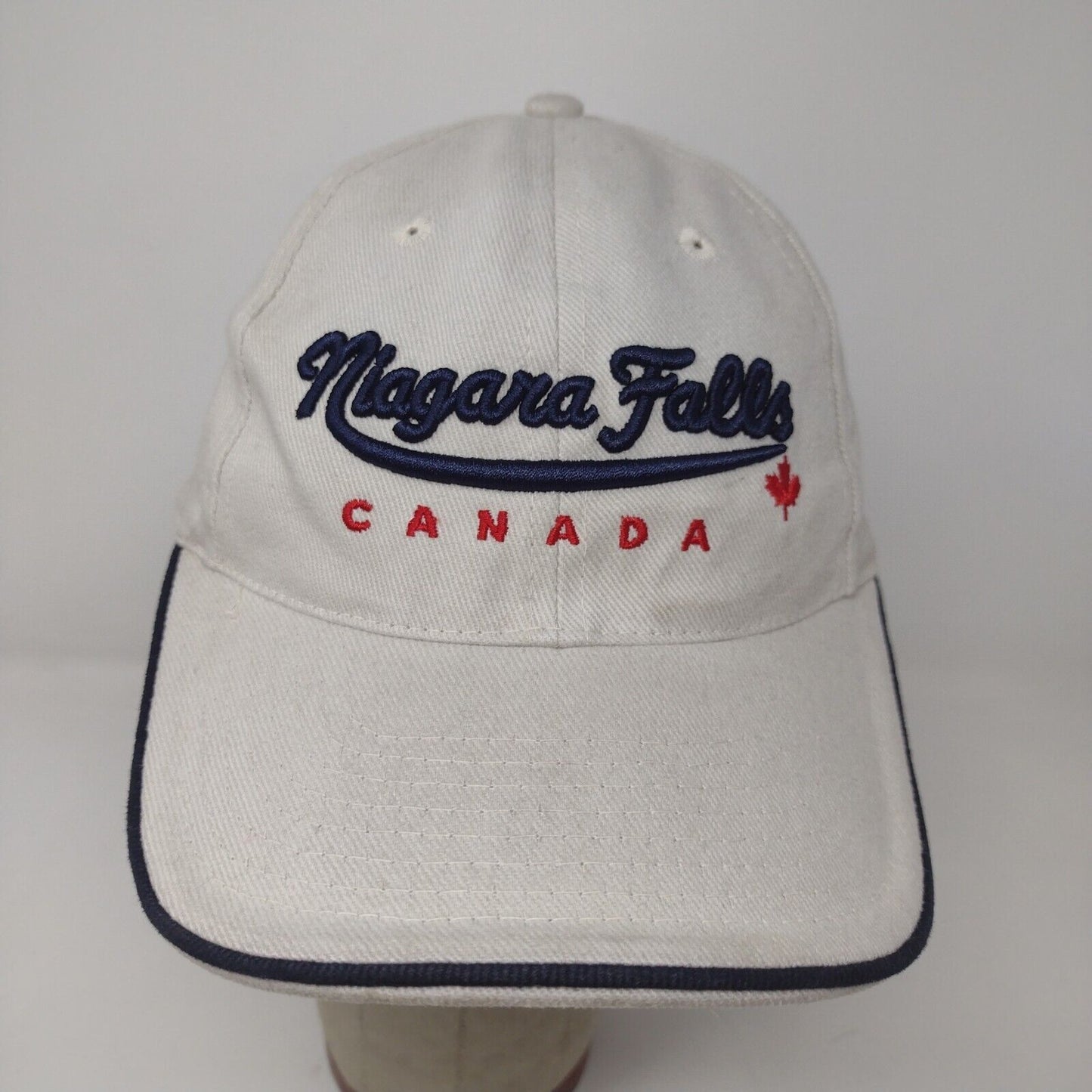 KP Men's Strapback Hat Beige OSFA Niagara Falls Canada Embroidered Logo