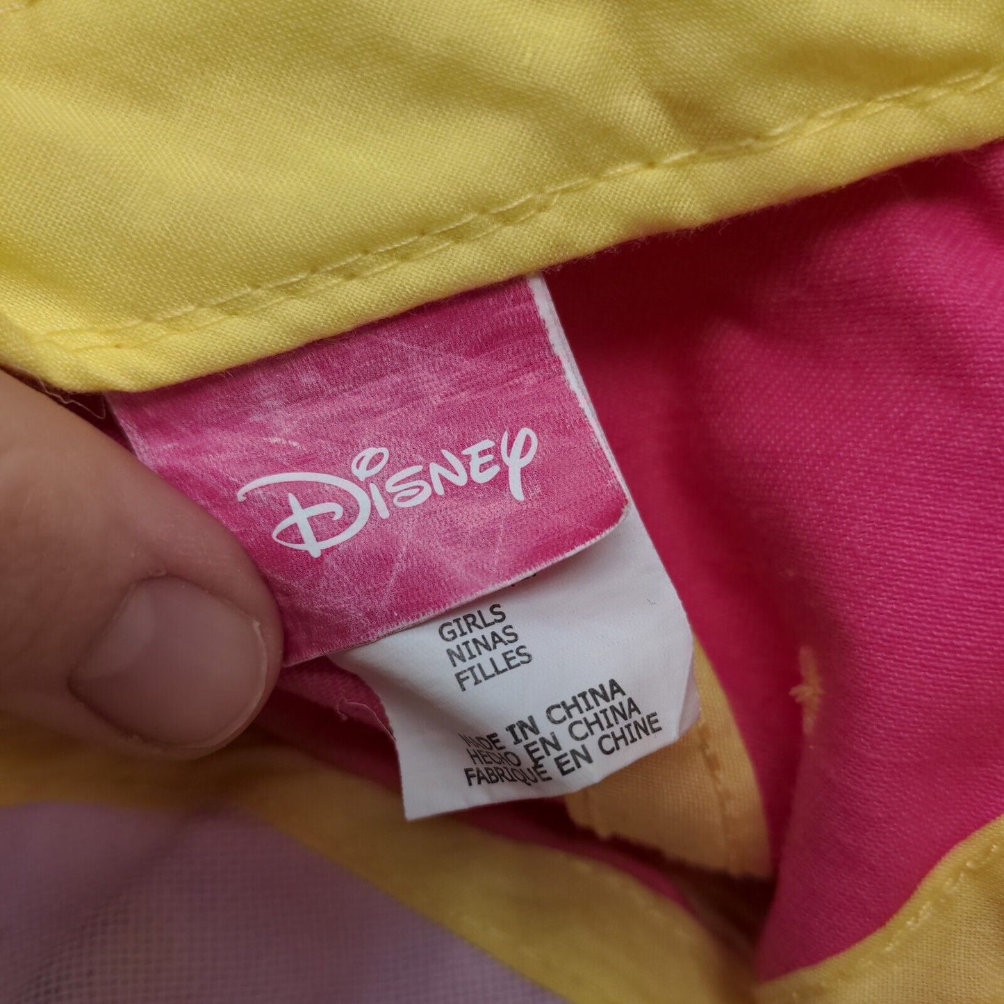 Disney Girl's Snapback Hat Pink Yellow Graphic Minnie Mouse Logo Cotton