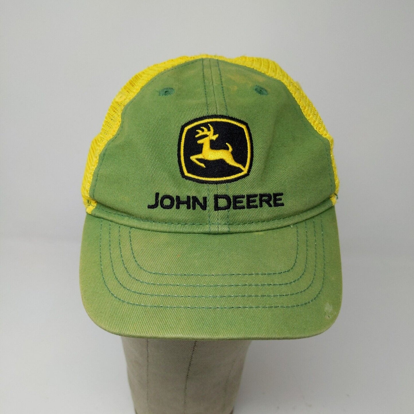 John Deere Toddler Hat Green Yellow One Size Meshback Snapback Embroidered Logo