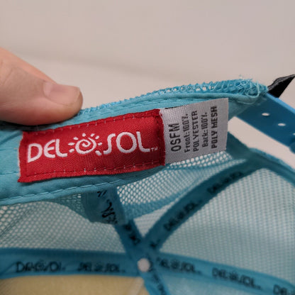 Del Sol Snapback Mesh Back Hat Blue Sunset Logo 100% Polyester