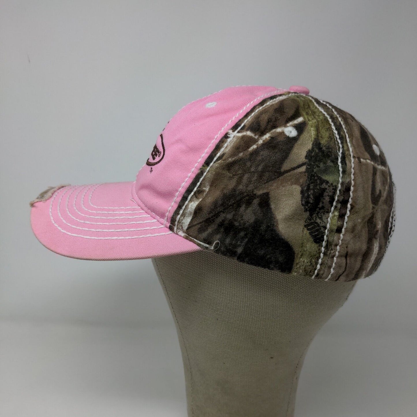 Team Realtree Women's Strapback Hat Pink Camo OSFA Embroidered Logo