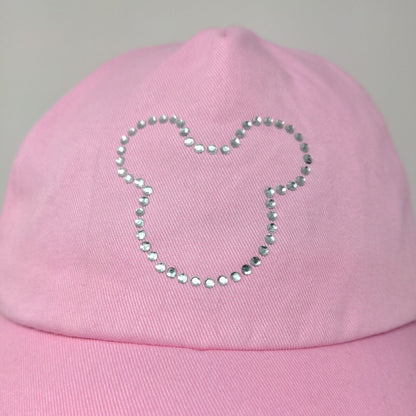 Disney Store Women's Mickey Mouse Strapback Hat Pink Size OS Rhinestone