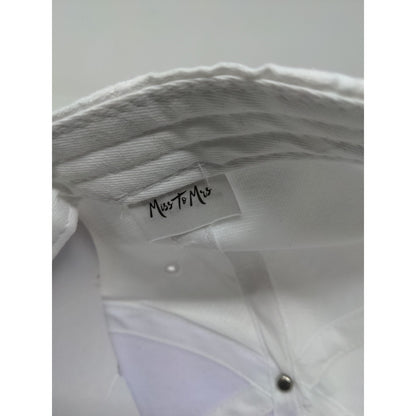Miss to Mrs Bride Slideback Hat Cap Embroidered Logo Wedding White Faux Suede