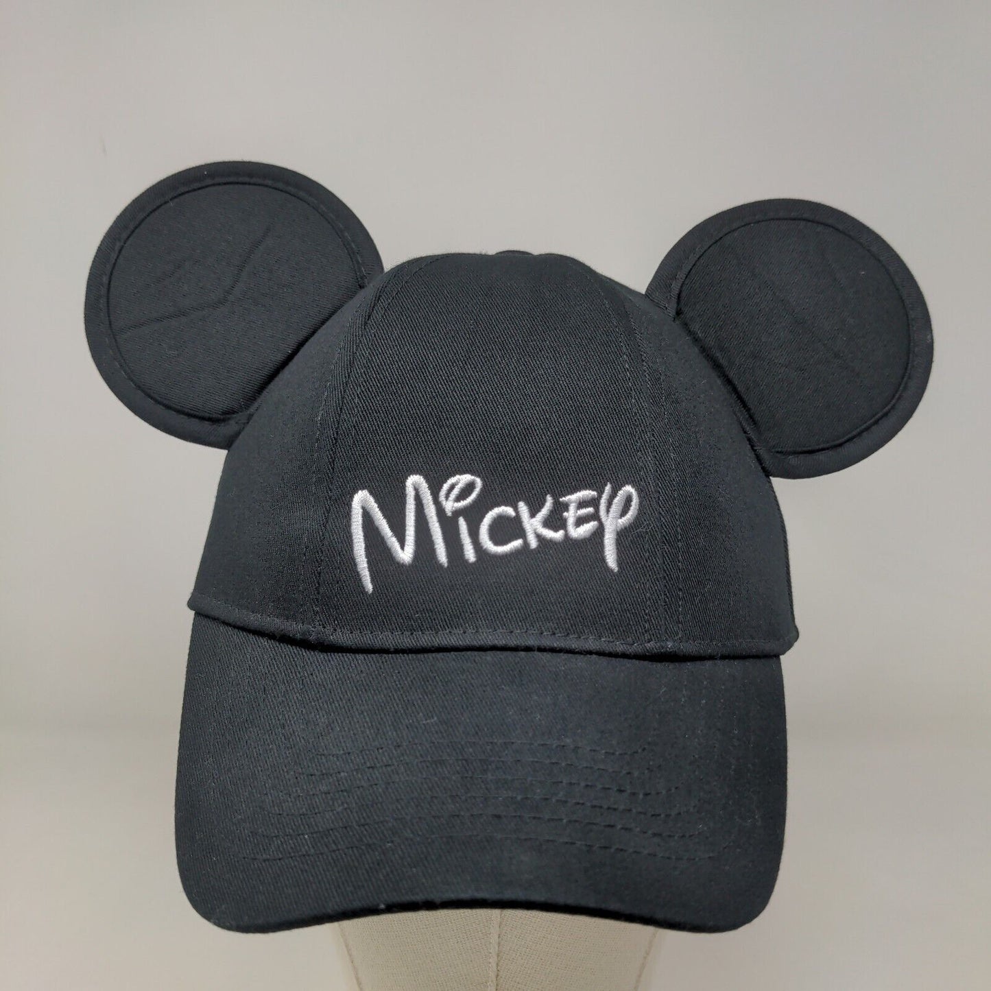 Disney Men's Snapback Mickey Ears Hat Black Adjustable 100% Cotton