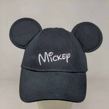 Disney Men's Snapback Mickey Ears Hat Black Adjustable 100% Cotton