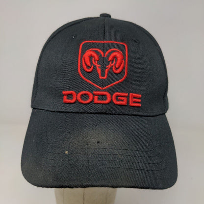 Dodge Ram Men's Strapback Hat Black Red OSFA Embroidered Logo 100% Cotton