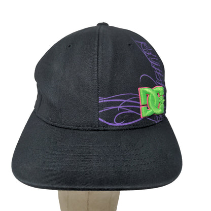 Flexfit Men's DC Shoes Fitted Hat Cap Black Size S-M Embroidered Logo