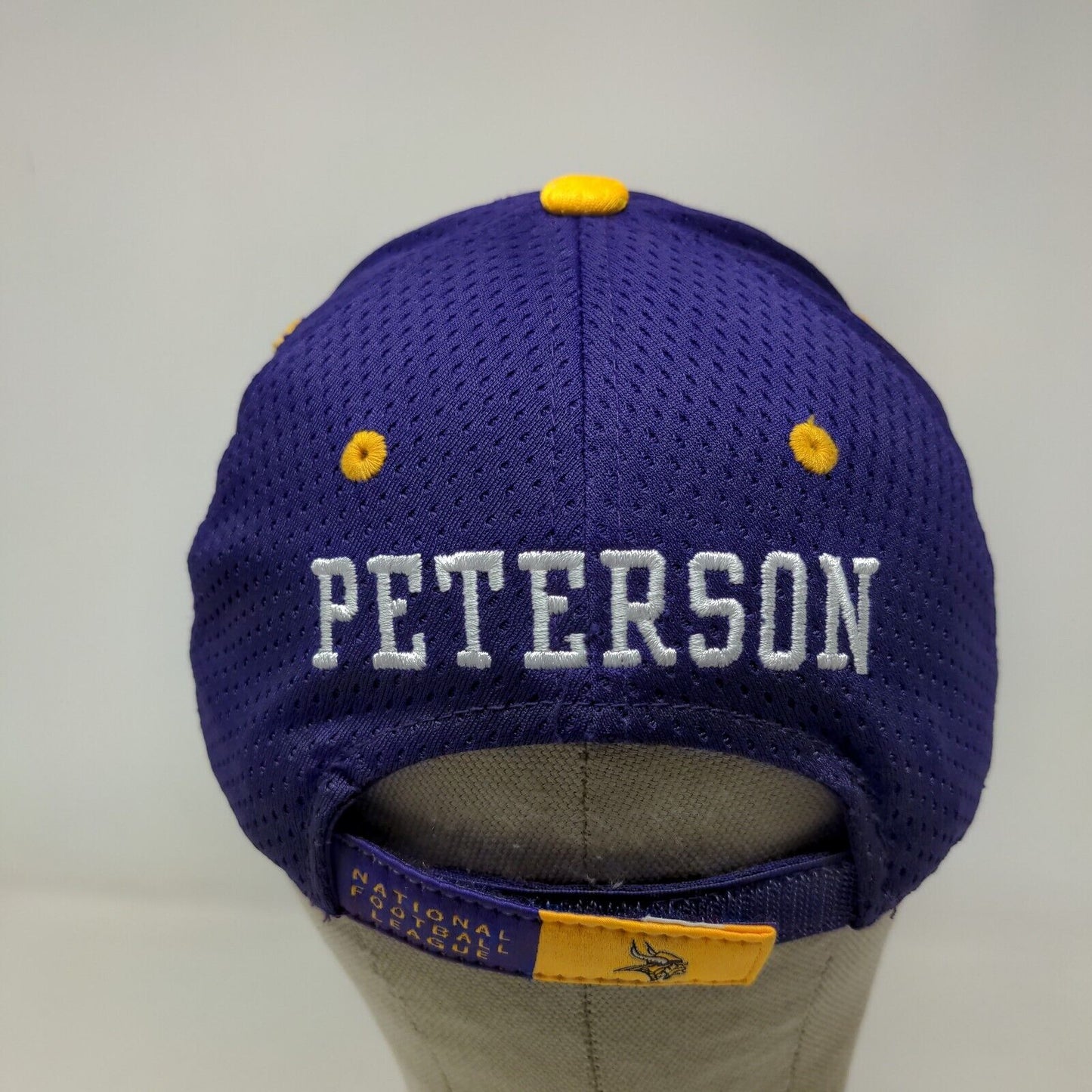 Reebok NFL Boys Minnesota Vikings Strapback Hat Purple Yellow #28 Peterson