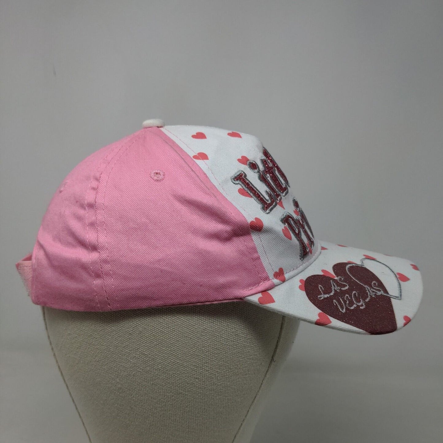 Koskash Headwear Girl's Strapback Hat White Pink 48CM Little Princess Hearts