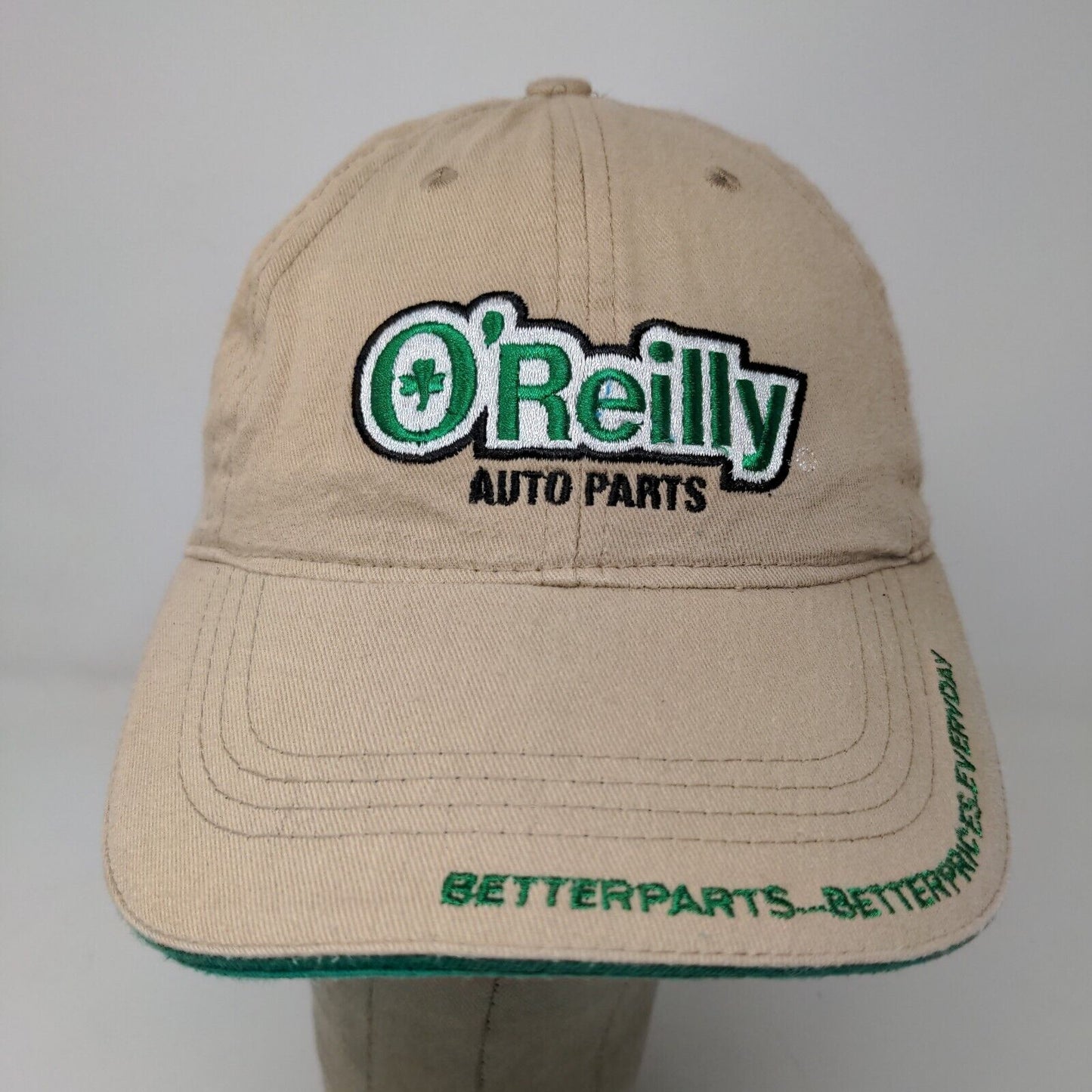 O'Reilly Auto Parts Men's Strapback Hat Tan Adjustable Embroidered Logo