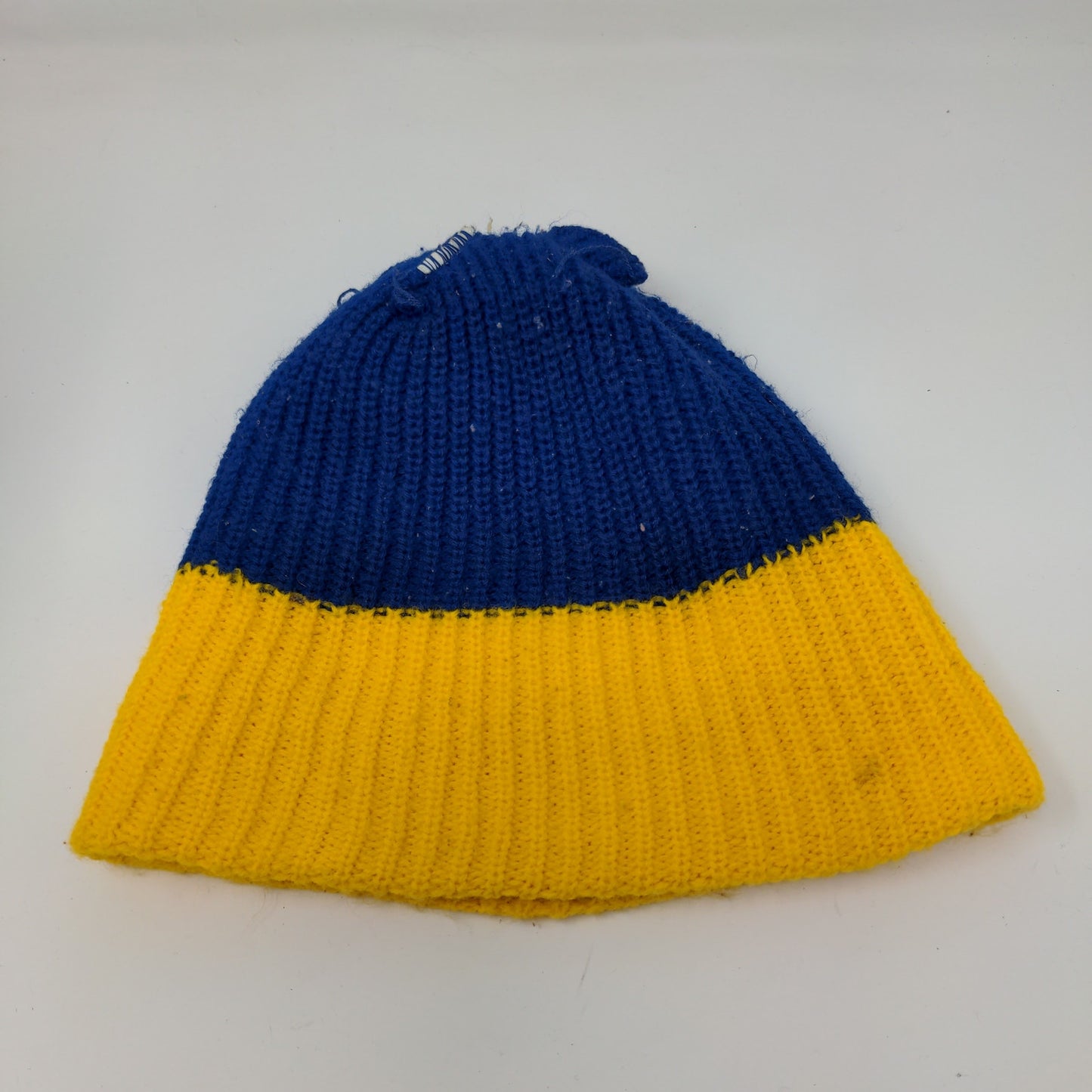 UCLA Bruins Beanie Hat Embroidered Logo Blue Yellow Pom Pom Knit