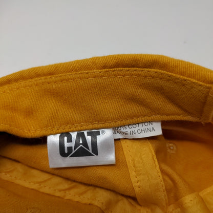 CAT Caterpillar Malaga Slideback Hat Embroidered Spell Out Yellow