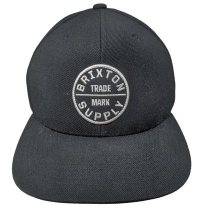 Brixton Men's Snapback Hat Black Adjustable Embroidered Big Logo