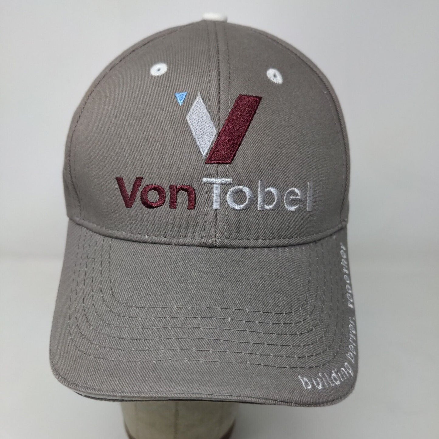 Von Tobel Men's Strapback Hat Gray Adjustable Embroidered Logo