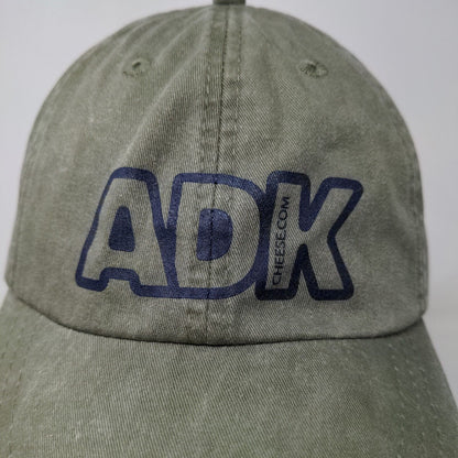 Adams Men's Slideback Hat Green Adjustable Graphic ADK Logo Cheese.com W/Tags