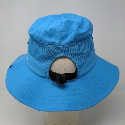 SunShade Men's Wide Brim Hat Blue Snapback Mesh 100% Polyester Drawstring