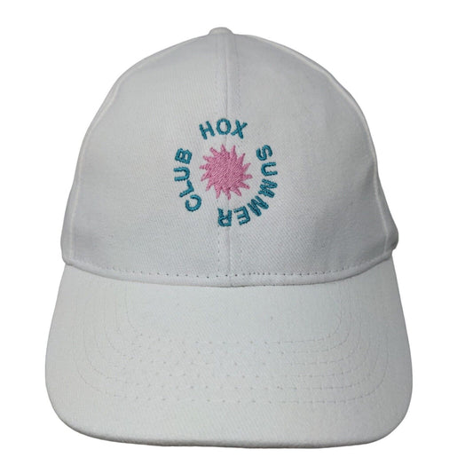 Vista Men's Slideback Hat White Adjustable Embroidered Hox Summer Club Logo