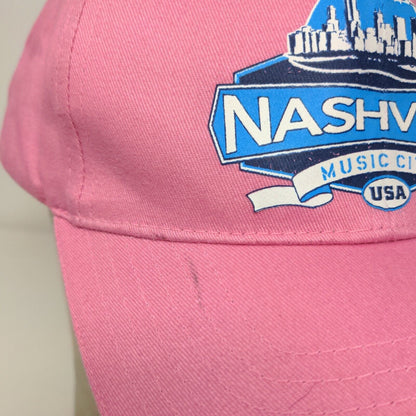 Nashville Tennessee Music City Slideback Hat Pink Adjustable Graphic Logo