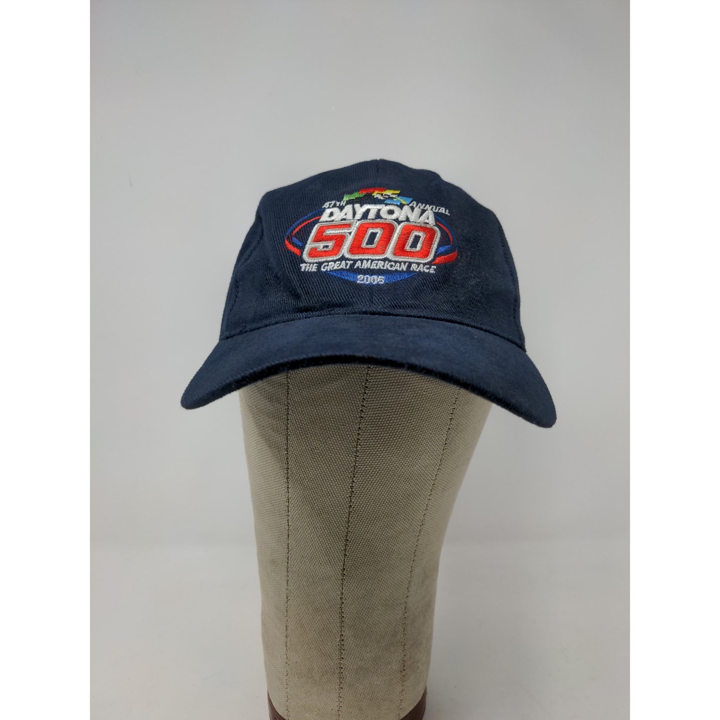 Vintage 2005 47th Daytona 500 Slideback Hat Adjustable Blue Embroidered Logo