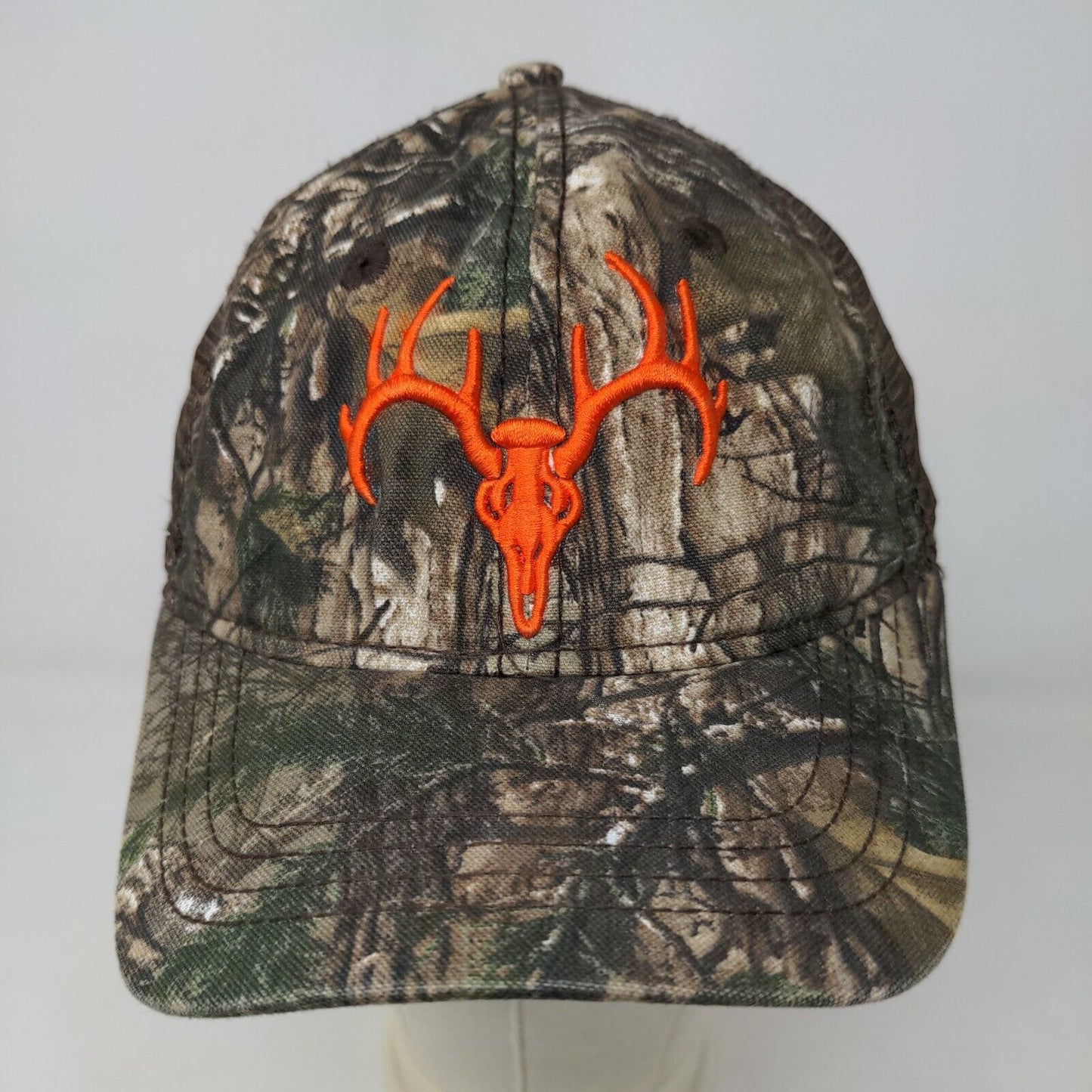 Unbranded Men's Snapback Mesh Back Camouflage Hat Embroidered Deer Skull Logo